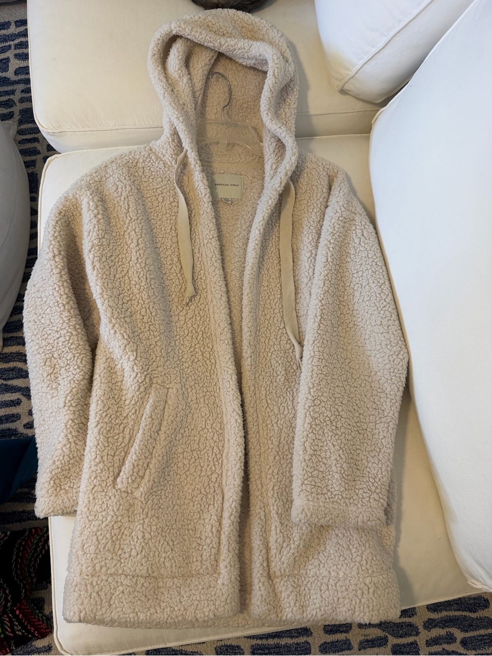 american eagle fuzzy sherpa cardigan hoodie